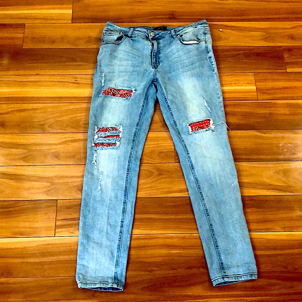 Patchwork Jay Walker Denim Jeans Size 34